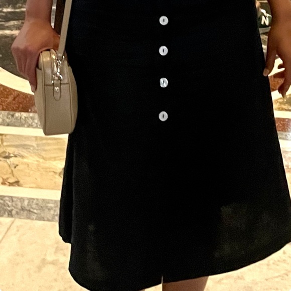 Quince Black Midi Dress with White Buttons - Picture 3 of 3